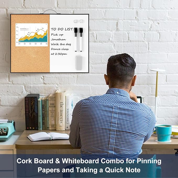 TSJ OFFICE Small Whiteboard Cork-Board - Image 5