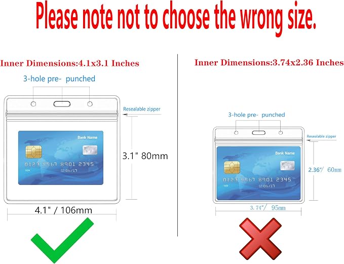 10Packs Extra Thick Horizontal ID Card Name Tag Badge Holder - Image 2
