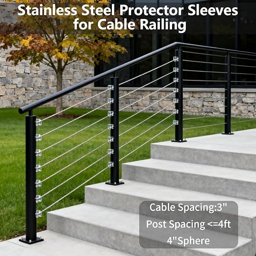 200 Pack Cable Railing Protector Sleeves, T316 Stainless Steel Protective - Image 2