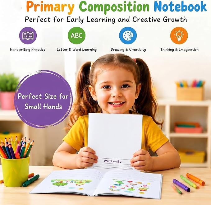 Henoyso 24 Pcs 5.5″ X 8.3″ Primary Composition Notebook K-2 Primary Journal - Image 4