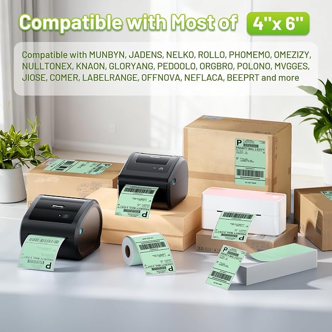 4x6 Thermal Labels, Shipping Address Label | Green Labels Compatible - Image 4