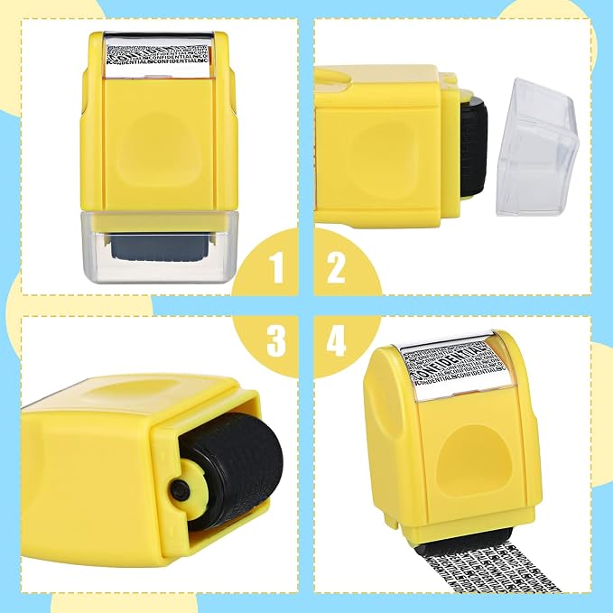 Nezyo 2 Pack Identity Protection Roller Stamp Identity Theft, Confidential - Image 3