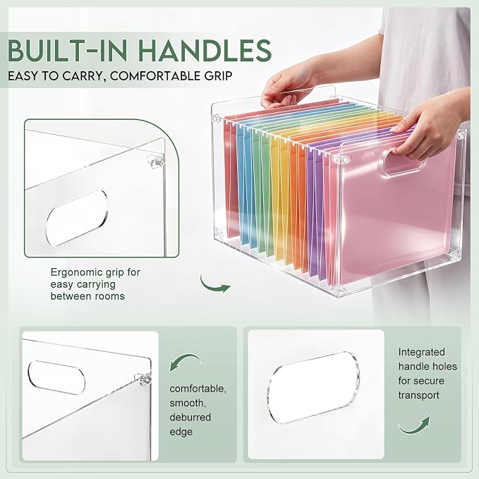 Novabright 1 Pack Acrylic File Organizer Box - Image 3