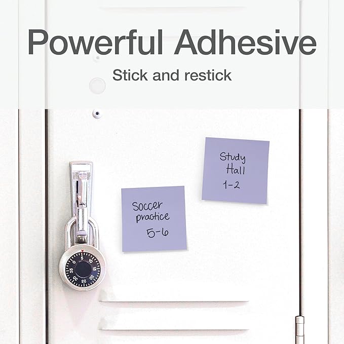 Redi-Tag Sticky Notes, Power Stick Notes, Adhesive Reminders, 3" x 3" Reusable Notes, Strong Adhesive Memos, Assorted Bright Colors, 24 Pack (1000978)-DeskLoop Office