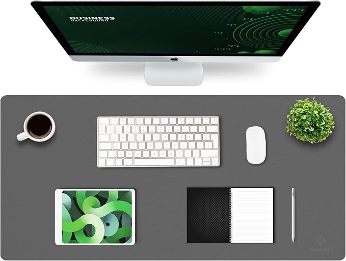 K KNODEL Large Office Leather Desk Mat, Mouse and Keyboard Pad, Computer and by K+KNODEL