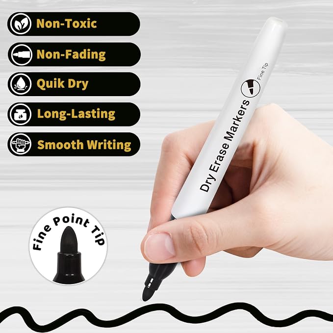 Duchong 72 Packs Dry Erase Markers Bulk, Fine Tip Whiteboard Markers - Image 3