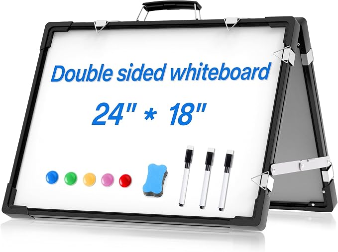Whiteboard Dry Erase Boards, Portable White Board Double Sided Magnetic Board by WelcometoAmazeFan