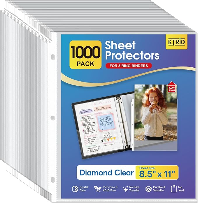 KTRIO Sheet Protectors 8.5x11, Page Protector by KTRIO