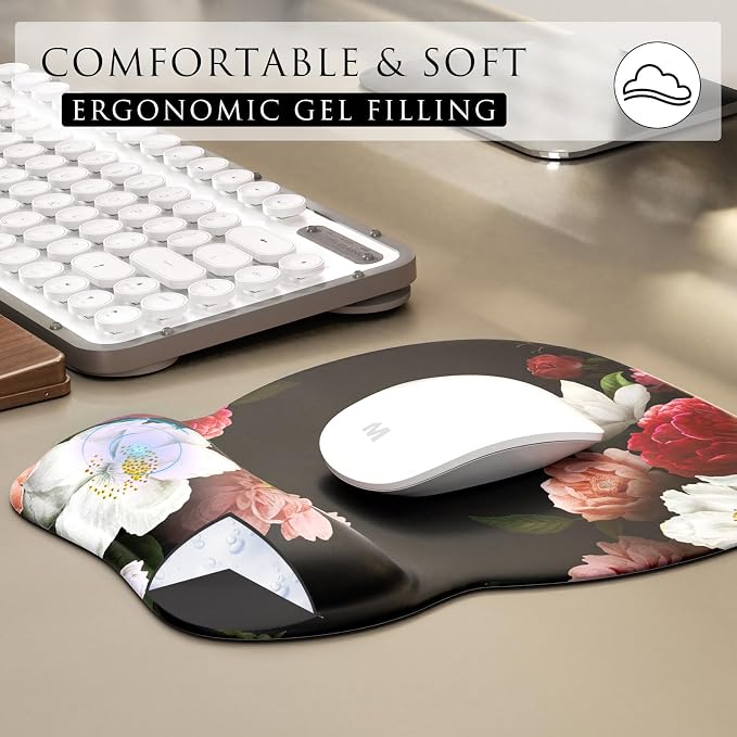 MROCO Ergonomic Mouse Pad with Gel Wrist Rest, 9.4 x 8.1 in, Gel Wrist Comfort - Image 4