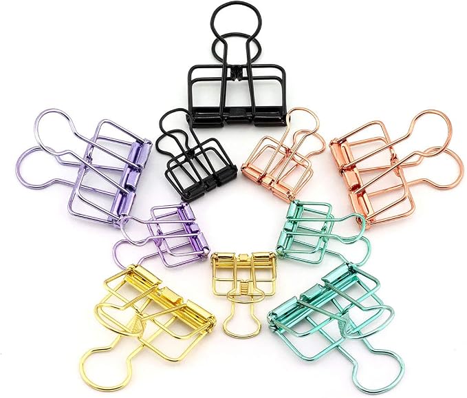 40-Pack Multi-purpose Metal Wire Binder Clip Set, by RuiLing