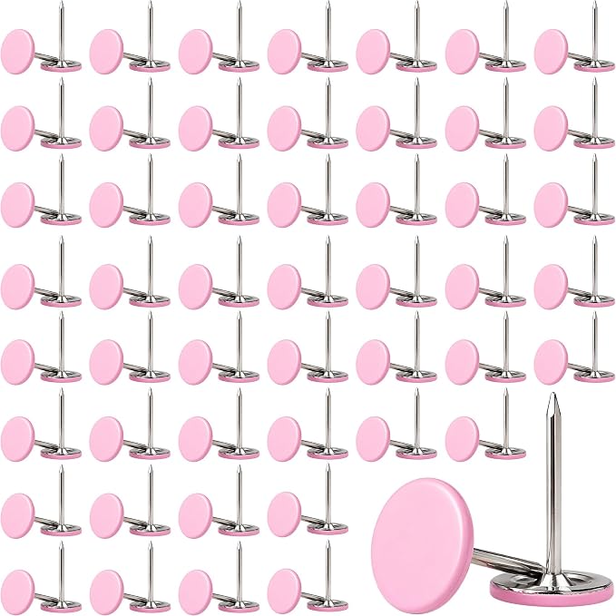 100pcs Metal Thumb Tacks, Heavy Duty Flat Head Push Pins, Upholstery Tacks by Unknown