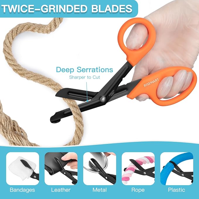 Trauma Shears - RISEMART Medical Scissors Bandage Scissors - Image 3