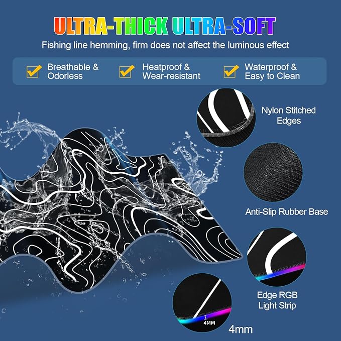 RGB Mouse Pad with Foldable Phone Stand Wireless Charger, 31.5"x11.8" XL Gaming - Image 6