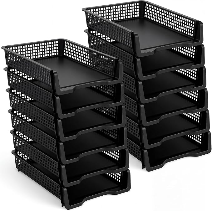 Geetery Set of 12 Turn in Trays Classroom Plastic Trays by Geetery