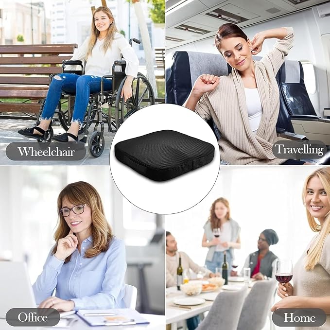 Portable Seat Cushion for Office Soft Memory Foam Seat Cushion Non Slip Bottom - Image 3