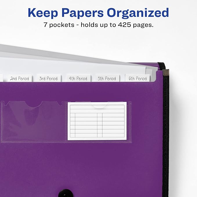 Avery Expanding File Folder Organizer, 7-Pocket Accordion File Organizer - Image 5