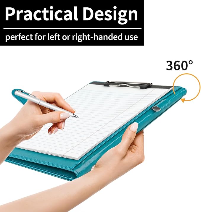 Professional Padfolio with Clipboard, Faux Leather Portfolio Folder Binder - Image 8