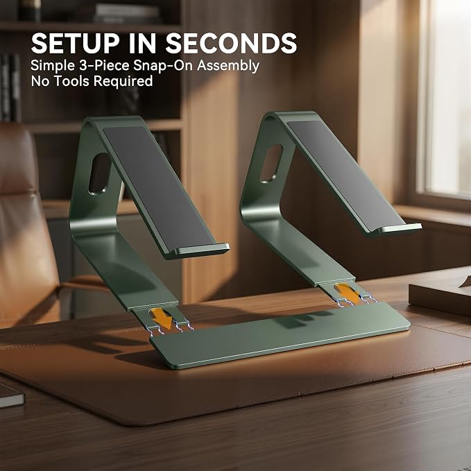 SOUNDANCE Laptop Stand, Aluminum Computer Riser, Ergonomic Laptops Elevator - Image 6