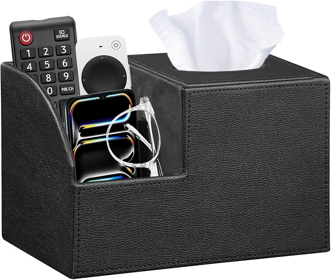PU Leather Square Tissue Box Cover by BLIENCE