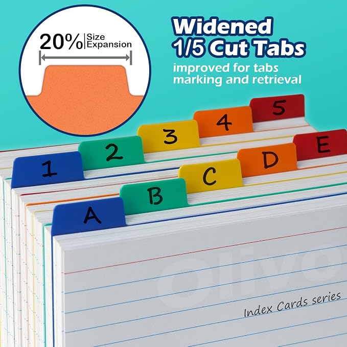 Olivo Index Card Dividers Tabs 3x5 Poly Plastic Card File Guides 3" x 5" - Image 6