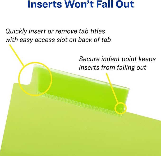 Avery Big Tab Insertable Plastic 2 Pocket Dividers - Image 3