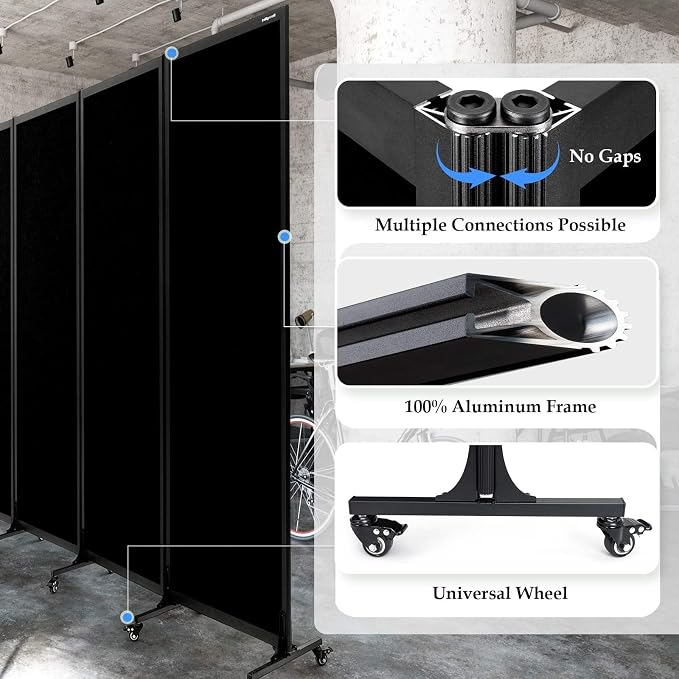 Upgrade Version Room Partition and Divider, Freestanding Rolling Dividers - Image 3