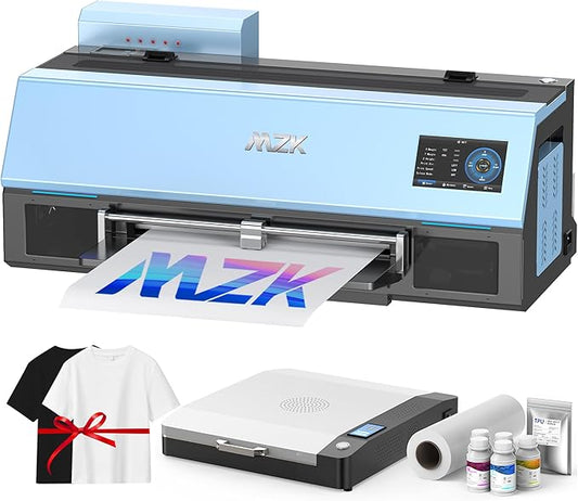 MZK A3 Plus DTF Printer XP600 Doubled-Speed,13+" DTF Film,Built-in Holiday Automatic Timed Cleaning Printhead,LED Multi-Function Fouch Screen,Film Cutter,White Ink Circulation,Gift Ink 2 Year-DeskLoop Office