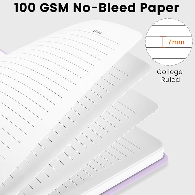 CICPAP Lined Spiral Journal Notebook, A5 College Ruled Notebook - Image 2