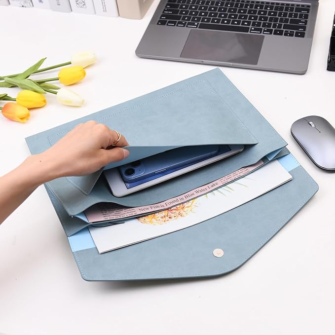 Wason Expanding A4 Document File PU Leather Envelope Case Holder-Large Size - Image 3