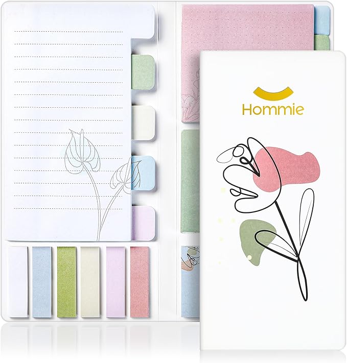 Hommie Sticky Notes Set, Divider Sticky Notes 410 Packs Planner Sticky Note Dividers Tabs with Color Coding for School Supplies, Office Supplies, Book Notes,Bible Sticky Notes-DeskLoop Office