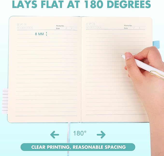 Aodaer 12 Set Lined Notebook Journals with Pens A5 Notebooks 100 GSM College Ruled Hardcover Notebook PU Leather Notepad with Pen Holder for Office School, 5.7 x 8.3 Inches, Light Multicolor-DeskLoop Office