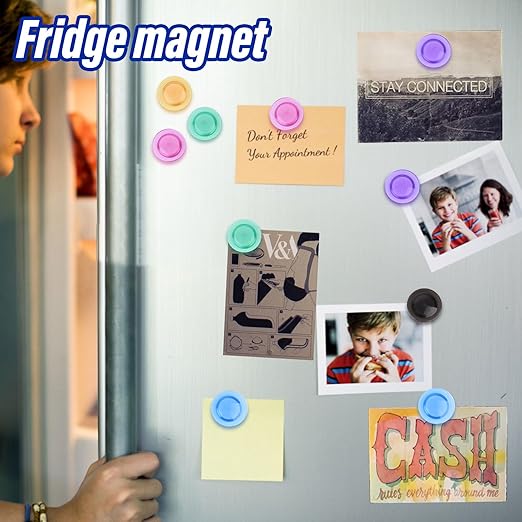 42 Pack Fridge Magnets,30MM Refrigerator Magnet, 7 Colors Colorful Locker Magnets, Strong Small Magnet for Whiteboard, Map, Kitchen, Office-DeskLoop Office