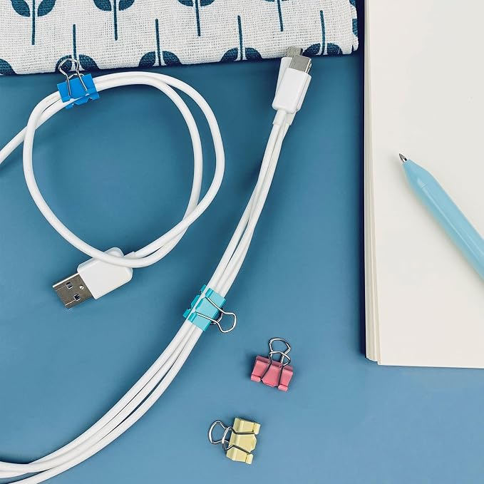 Ykimok 240-Pack Mini Binder Clips in 4 Colors, 15mm/0.6-Inch Small Paper Clips - Image 5