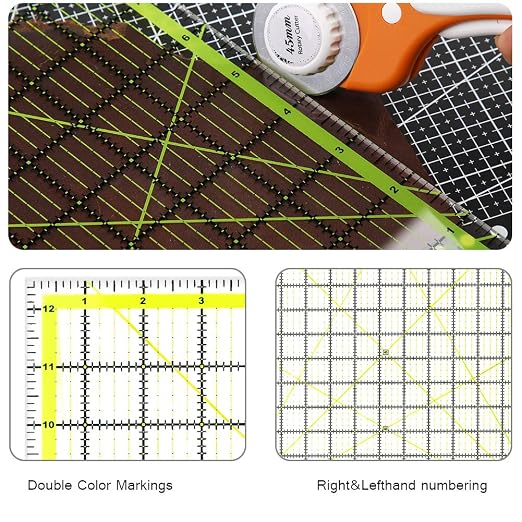 UOOU Quilting Ruler, Square Quilting Rulers Fabric Cutting Ruler Acrylic - Image 6