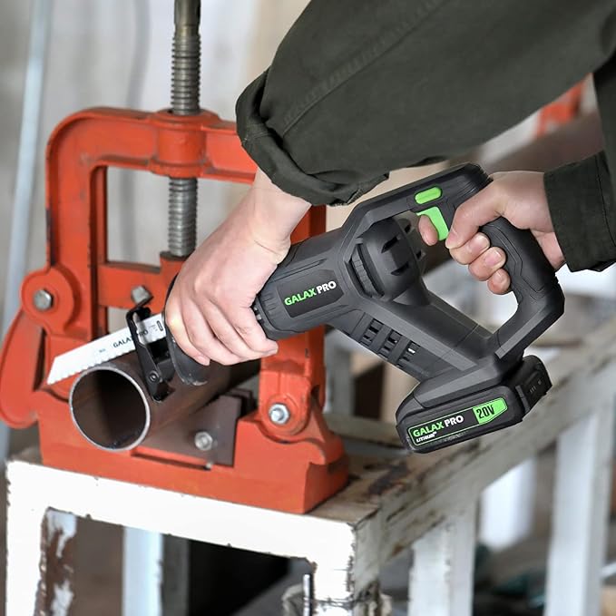 GALAX PRO Cordless Reciprocating Saw with 20V 2.0Ah battery, 0-3000RPM Variable Speed Power Reciprocating Saws with 7/8" Stroke Length,5pcs Zallsaw Blade for thin wooden board, soft metal Cutting-DeskLoop Office