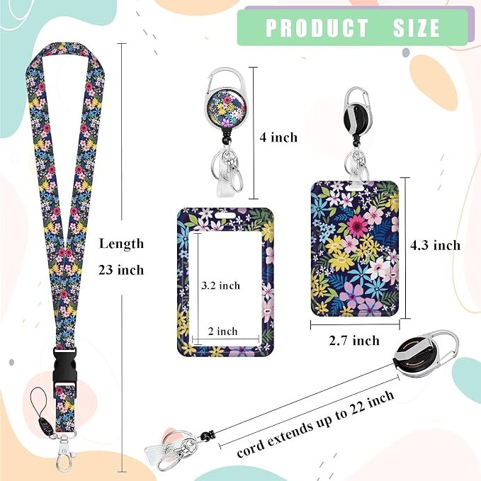 ID Badge Holder with Lanyard, Retractable ID Badge Card Holders Detachable Neck - Image 5