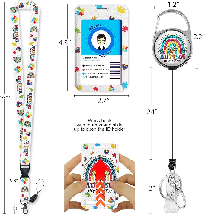 Autism Puzzle Lanyards for Id Badges - Image 5