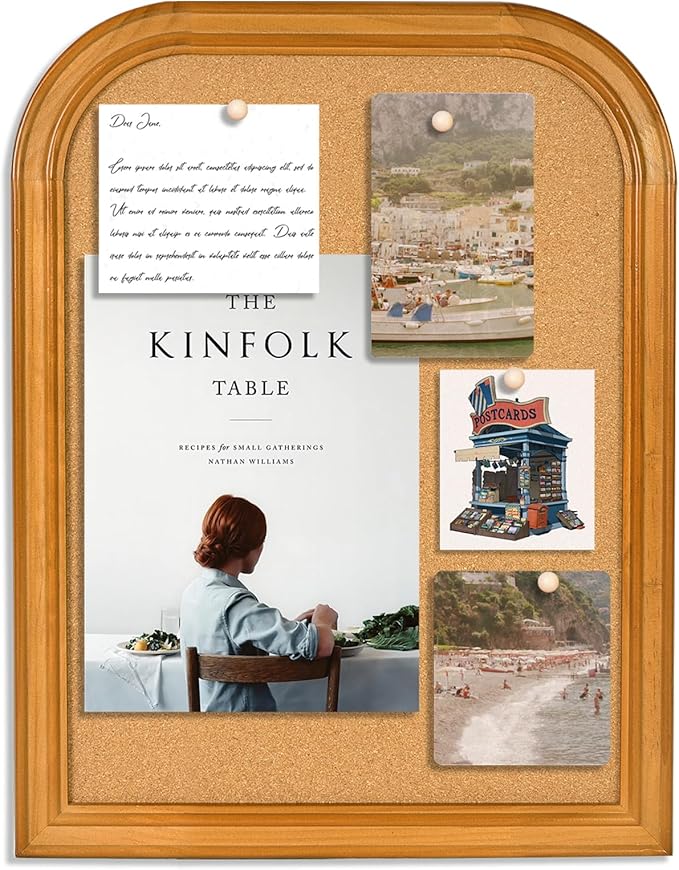 Cork Board for Walls, 17X13 inches Bulletin Board with Frame, Decorative Hanging Pin Board Vision Board Message Board for Office School Home Decor(2R&2S,4333,1p)-DeskLoop Office