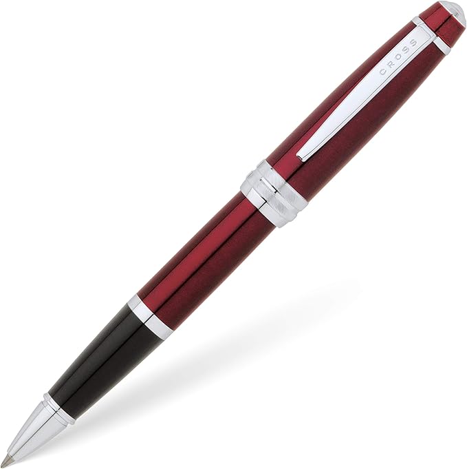Cross Bailey Refillable Rollerball Pen Presented in a Premium Gift Box - Medium Point, Black Ink, Red-DeskLoop Office
