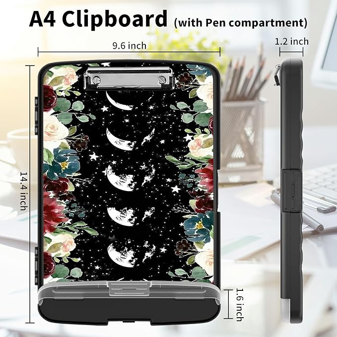 Clipboard with Storage High Capacity Plastic Nursing Clipboards with Pen Holder - Image 2