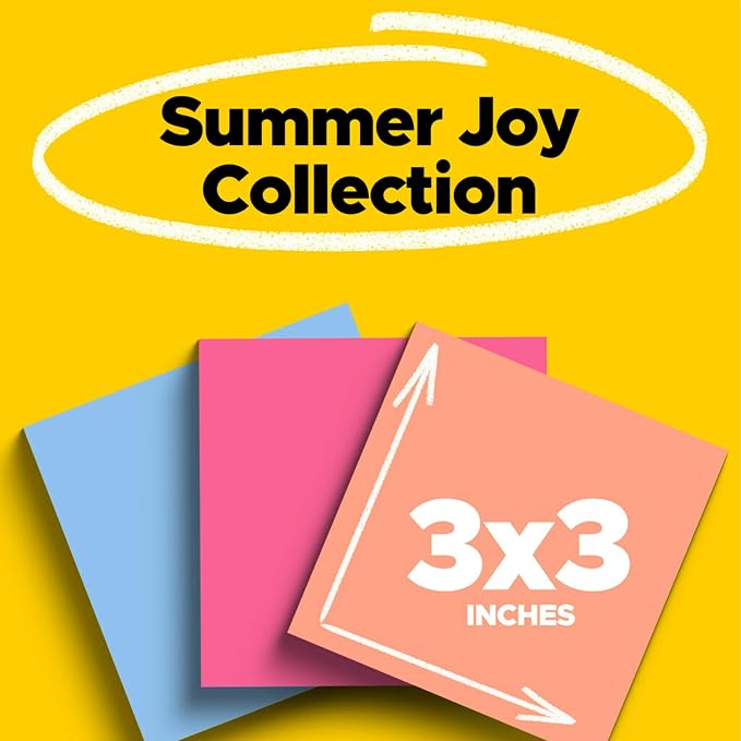 Post-it Super Sticky Notes, 3 Sticky Note Pads, 3 x 3 in., Back to School - Image 2
