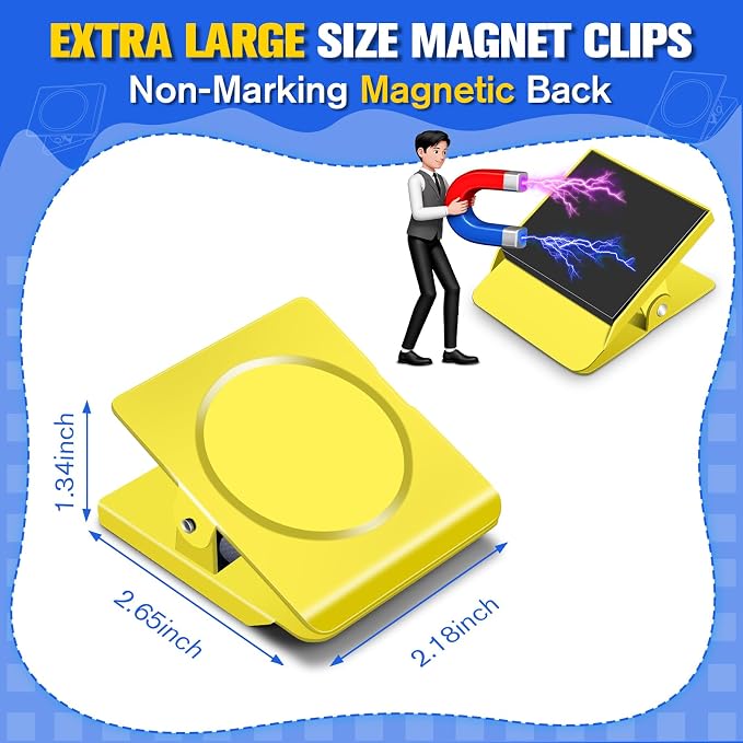 Grtard Strong Magnetic Clips, 2.2 Inch Extra Large Magnetic Clips Heavy Duty - Image 2