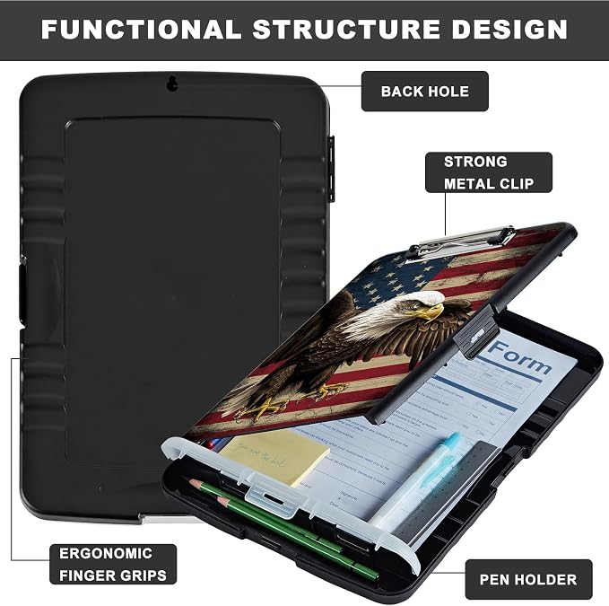 Clipboard with Storage, Heavy Duty Plastic Storage Clipboard with Low Profile - Image 6