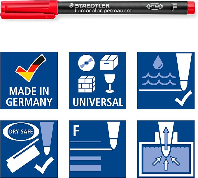 STAEDTLER 318-2 Lumocolor Universal Permanent Fine Pens - Image 5