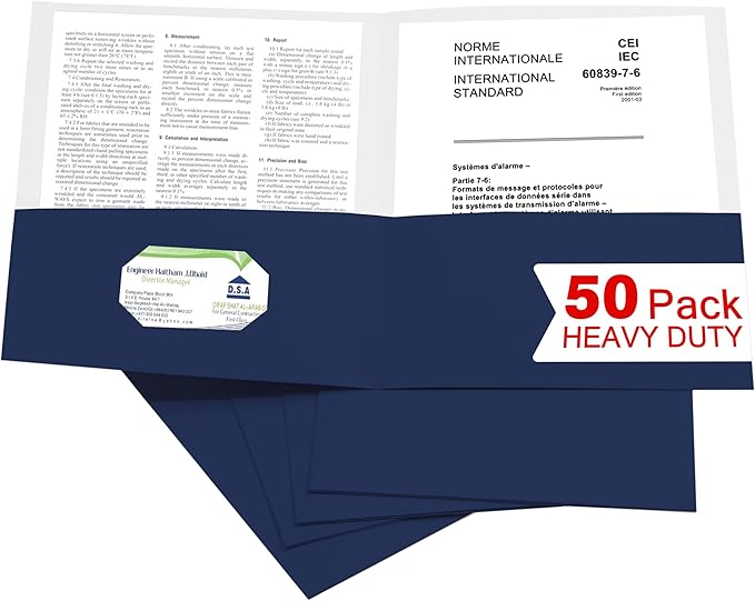 Zzrywuty 50 Packs Two Pocket File Folders by Zzrywuty