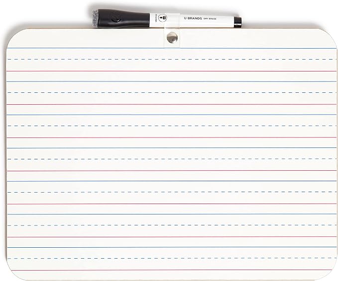 U Brands Dry Erase Lap Board, Double Sided, Dry Erase Marker Included, Small by UBrands