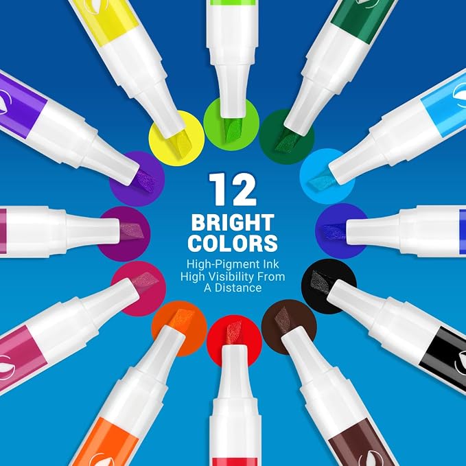 SFAIH Dry Erase Markers Chisel Tip - Image 3
