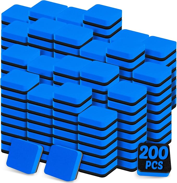 200 Packs Cube Dry Erase Eraser Bulk, Mini Magnetic Whiteboard Dry Erasers by Duchong