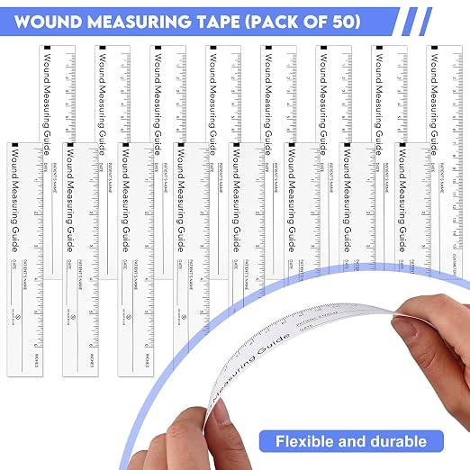 50 Pcs Wound Ruler 6 Inch Wound Measuring Tape Paper Guide Ruler Double Sided - Image 3