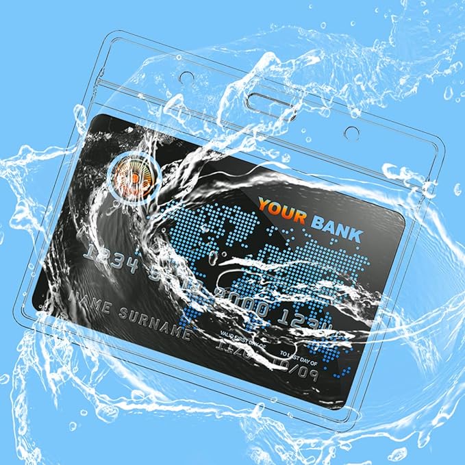 Lanyard with ID Holder 50 Pcs Waterproof Name Tag Badge ID Card Holders ID Pass - Image 4